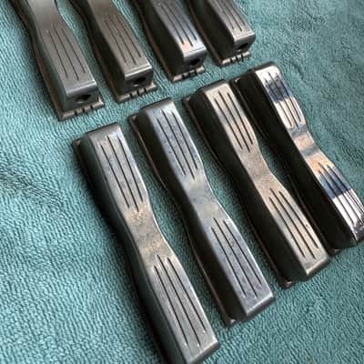 Ludwig Lot of 8 Bass Drum Bow Tie Lugs - Transition Badge - 3 7/8” 50s 60s - Nickel image 2