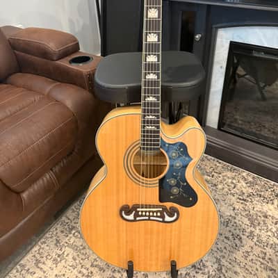 Epiphone EJ200SCE/N 2018 Natural Blonde, Sonic 2 preamp image 1