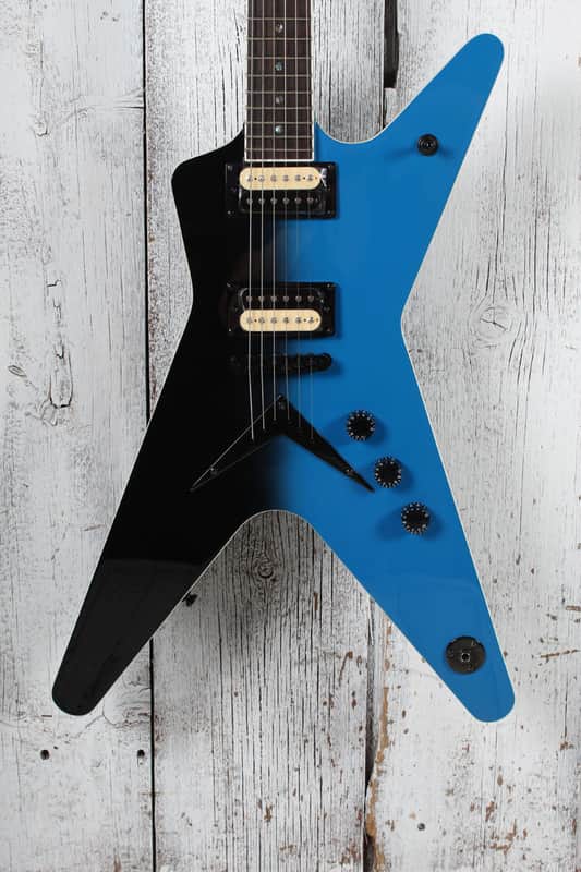 Dean ML 79 Solid Body Electric Guitar Black To Blue Fade Finish image 1