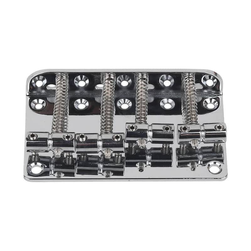 4 String Bass Bridge Hardtail Top Load Bridge for Jazz Bass Precision Bass Guitar, Chrome image 1