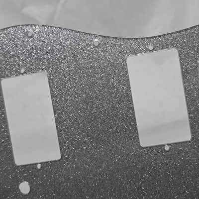 Platinum Silver Sparkle Glitter HXH HH pickguard + trem cover set Fits Fender Strat Stratocaster image 4
