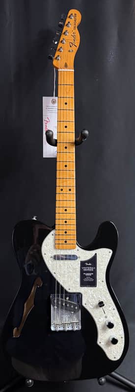 Fender Vintera II '60s Telecaster Thinline Electric Guitar Gloss Black w/ Gig Bag