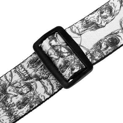 MPD2-048 Sangle en Polyester Design 048 White and Black Skulls Levy s image 3