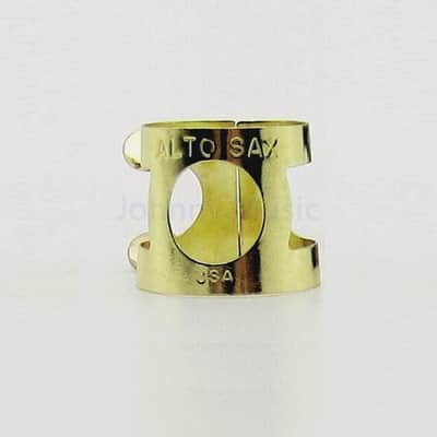 Standard Eb Alto Sax Ligature Lacquered Brass "Gold" Finish image 1