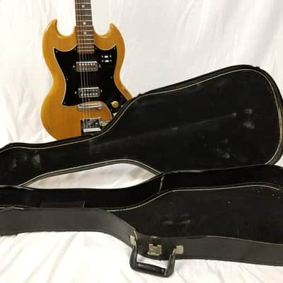 Killer Player! Vintage Japanese MIJ 1970s Lyle SG Electric Guitar, Natural, Original Case! image 7
