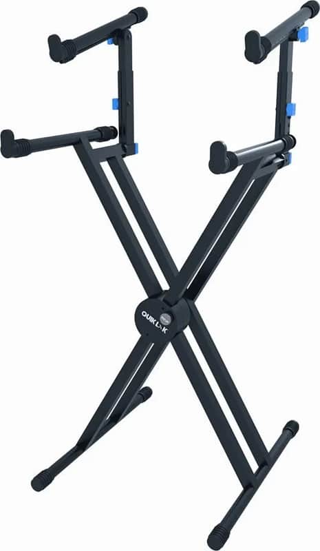 Quik Lok USA Quik Lok QL-742 Double Braced 2 Tier Keyboard Stand image 1