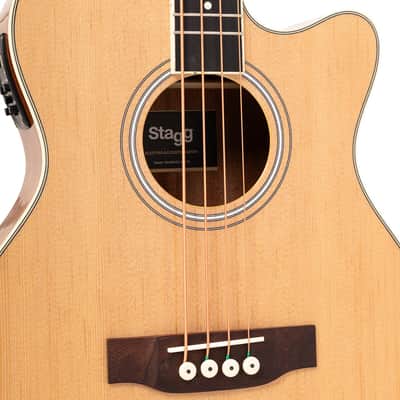 Stagg Jumbo Cutaway Acoustic-Electric Bass Spruce Top Natural – SA40BASS-ACE-N image 4
