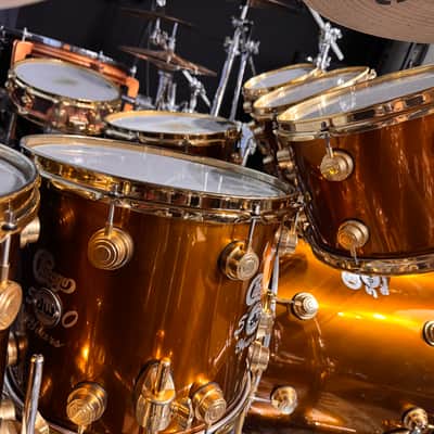 Tris Imboden's Chicago 50th Anniversary DW, Paiste, Gibraltar Complete Drum Set 2017 - Mirror Gold Lacquer. Immaculate! Authenticated! image 13