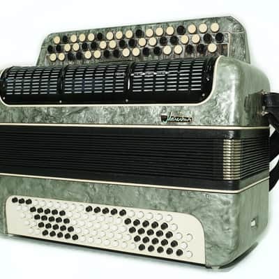 Russian Bayan Melodia Kirov, Vintage Chromatic Button accordion, made in USSR, New Straps and Soft Bag, Rich and Beautiful sound, 2751 image 5