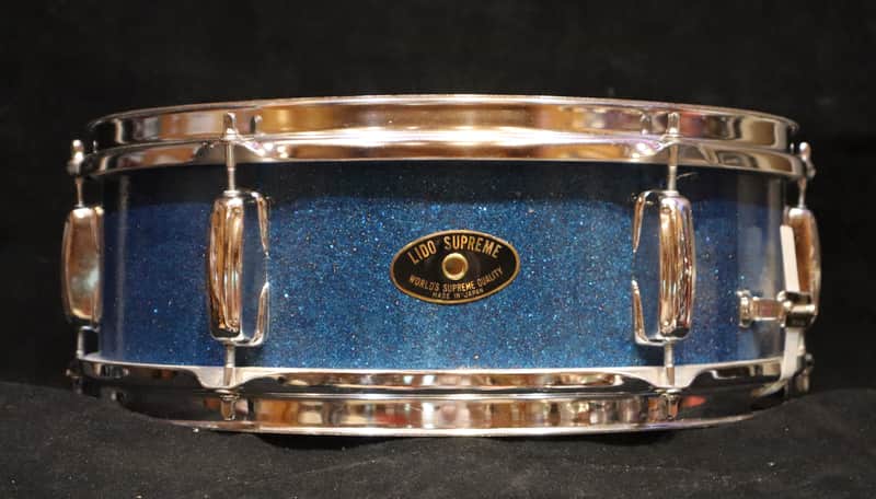 MIJ "Lido Supreme" Blue Sparkle 6-Lug Snare Drum image 1