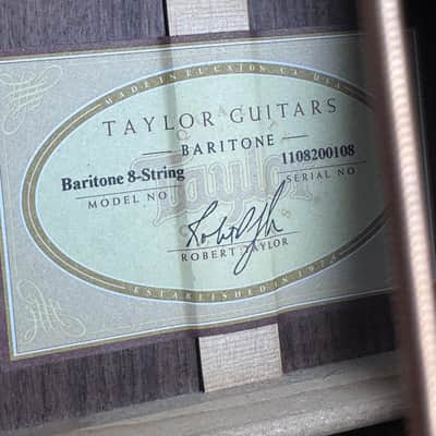 Taylor Baritone-8 2009 - Sitka spruce with rosewood back image 11