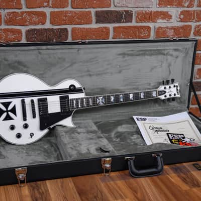 ESP Signature Series Iron Cross James Hetfield Snow White with Black Stripes 2026 w/OHSC image 2