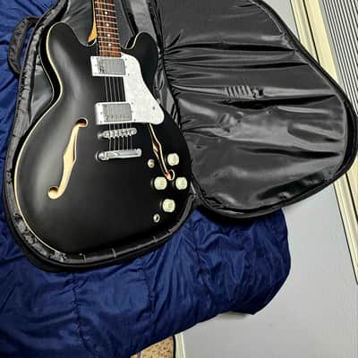 JCraft AR-2 2023 JM Semi-Hollow Electric Guitar Black w/ Padded Gig Bag image 1