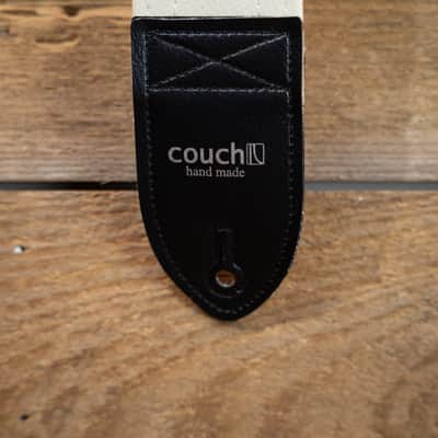 Couch Guitar Strap A026W Lightning Bolt - White with Black Bolt image 3