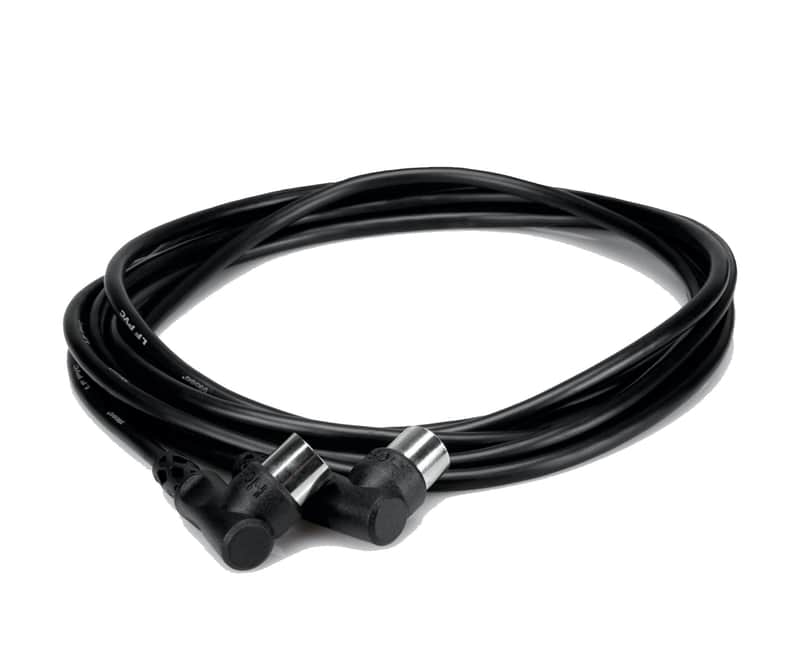 Hosa Technology Standard Right-Angle MIDI to Right-Angle MIDI Cable (3', Black) image 1
