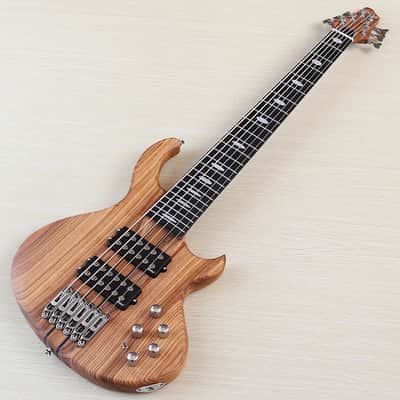 Full Zebra Wood Custom 6 String Electric Bass, 24 Frets Fingerboard image 2