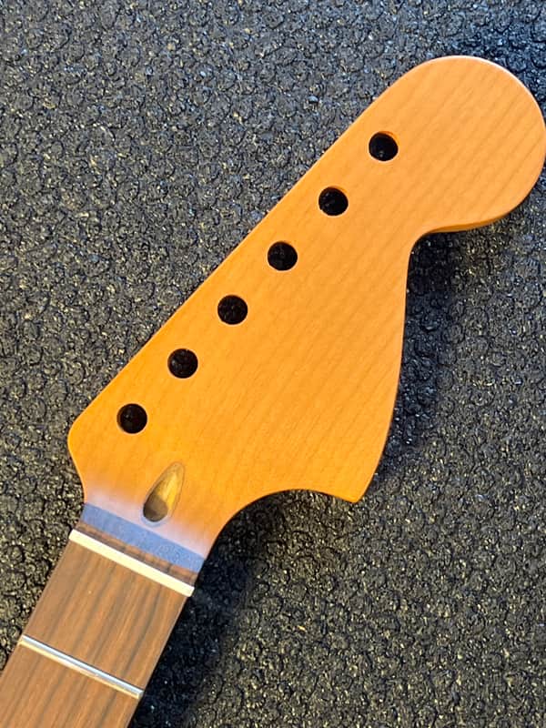 Guitar Neck Roasted Maple, 24 Inch Scale (short scale) Rosewood Fretboard image 1