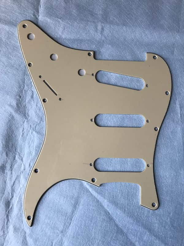 New 3 Ply Vintage Yellow  11 Hole Modern-Style Strat s/s/s Fits Fender Guitar Pickguard image 1