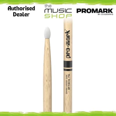Pair of Promark Attack 7A Shira Kashi Oak Nylon Tip Drumsticks - PW7AN (Sticks) image 1