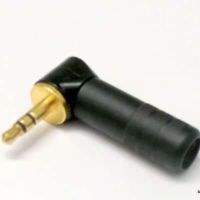 Switchcraft 35HDRABAU Right Angle 3.5mm Connector-Blk/Gold with Solder Terminals image 1