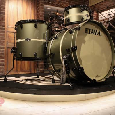 Tama Starclassic Performer 3-piece Tempest Green Stripe Limited Drum Set image 1