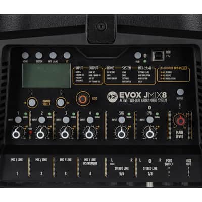 2x RCF EVOX JMIX8 Active 12" 1400W Line Array PA System w/8-Input Mixer + Covers image 4