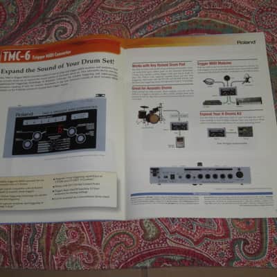 very litely handled genuine Roland / Boss 2002 New Product Catalog Vol. 1 (January 2002) - features 24 products - color, semi gloss sheen, thin quality paper, 44 Total Pages from Front Outer Cover to Back Outer Cover, L: 11" x W: 8 & 3/8" printed in Japan image 15