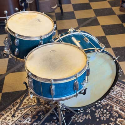 VINTAGE 1950's Slingerland JR Outfit in Blue Sparkle - 12x22, 8x12, 5.5x14 image 24