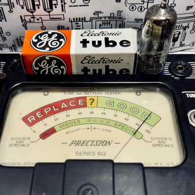 GE 12BH7A Grey Plates O‑Getter 1961 NOS Factory Matched Set – Preamp/Driver Tubes image 6