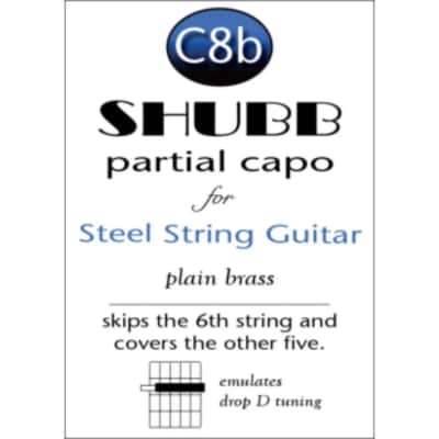 Shubb C8B Partial Capo, Skips the 6th String, Emultes Drop D Tuning, Brass image 4