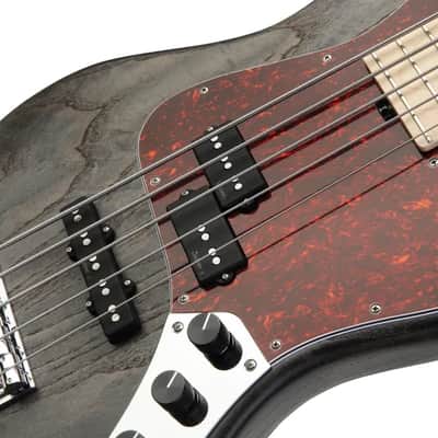 Sadowsky MetroLine 21-Fret Vintage P/J Bass-Swamp Ash Body-5 String-Nirvana Black Transparent Satin image 5