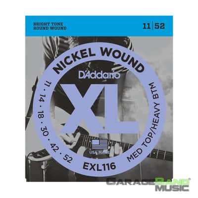 D'Addario EXL116 Nickel Wound, Medium Top/Heavy Bottom, 11-52 image 1