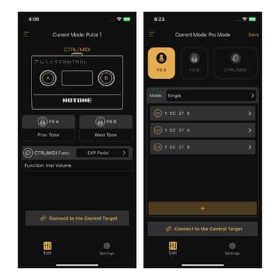 Hotone EC-2 Pulze Control Wireless MIDI Controller - 2-Footswitch Guitar Pedal with Bluetooth, 12Hr Battery, Mobile App image 8