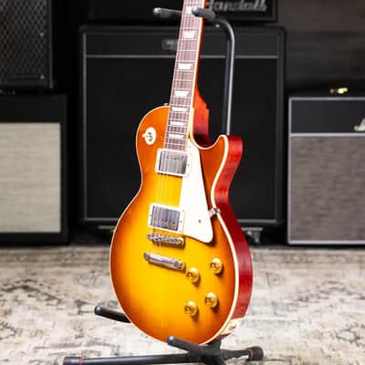 Gibson Custom Shop 1958 Les Paul Standard Reissue - VOS Iced Tea Burst with Brown/Pink Lifton Reissue 5-Latch Case - Used image 13