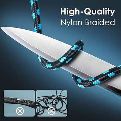 Guitar Cable 15ft Right Angle Guitar Amp Cord 1/4 Inch Instrument Cable with Braided Tweed and Anti-Kinking Design for Guitar Bass Amp, Black & Blue image 5