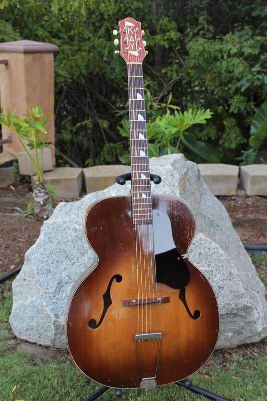Vintage 40s Kay K-46 Artist 17" Master Size Jumbo Acoustic Archtop Guitar Restored Honest Relic image 1
