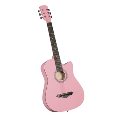 Cxxss Matte Pink 38-inch Acoustic Guitar with Picks, Strings, Capo, Case, Tuner, and Strap image 7