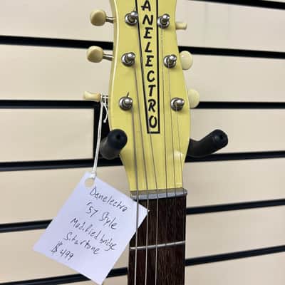 Danelectro 56 U-2 Reissue Modified sitar tone bridge 1998 - 2004 - Daddy O Yellow image 3