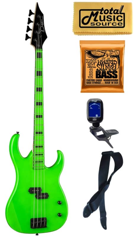 Dean Custom Zone Bass, Nuclear Green, CZONE BASS NG, Bundle image 1