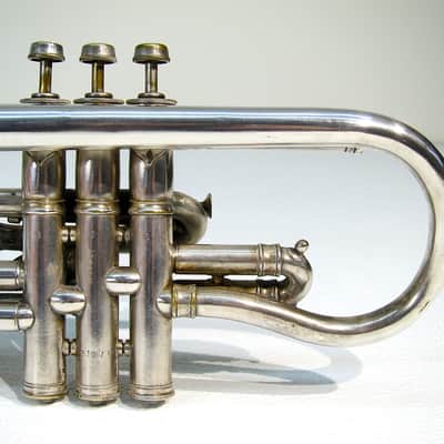 Vintage 1913 York & Sons Perfect Tone Coronet Trumpet Silver Engraved w Original Case & Acessories image 11