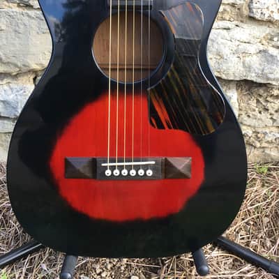 Silvertone Parlor Guitar Red Burst Scalloped X Braced Top image 9