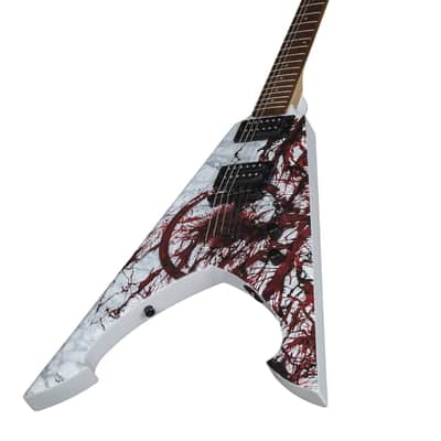 New Dean Michael Amott Tyrant X MAS TYRANTX SPLT Splatter Graphic V-Style Electric Guitar Bloodsplatter image 2