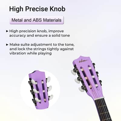 ADM Beginner Acoustic Classical Guitar 30 Inch Nylon Strings Wooden Guitar Bundle Kit for Kid Boy Girl Student Youth Guitarra Online Lessons with Gig Bag image 6
