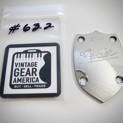 Fender Neck Plate USA Acoustics Authentic Vintage Guitar Part Circa-1964-1971-Chrome image 4