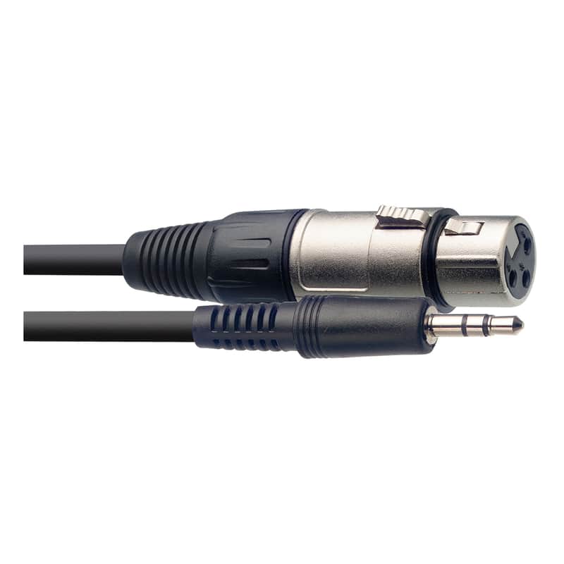 Stagg SAC1MPSBXF 3.5mm TRS MiniJack - XLR Socket Cable (1M) image 1