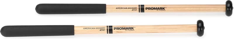Promark ATH1 Hickory Marching Tenor Mallets - Nylon Tip (5-pack) Bundle image 1