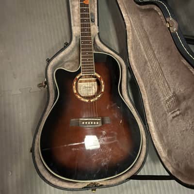 Ibanez AEF18LE 2012 Left-Handed Acoustic-Electric w/ Hard Case - Dark Violin Sunburst image 1