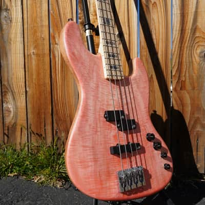 Spector USA Coda 4 DLX - Trans Pink Stain Matte 4-String Bass Guitar w/  Deluxe Protec Gig Bag (2023) image 9