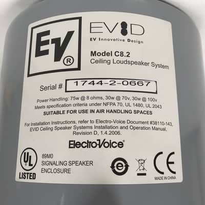 (Single) EV Innovative Design Ceiling Loudspeaker Model C8.2 75W Electro Voice image 2