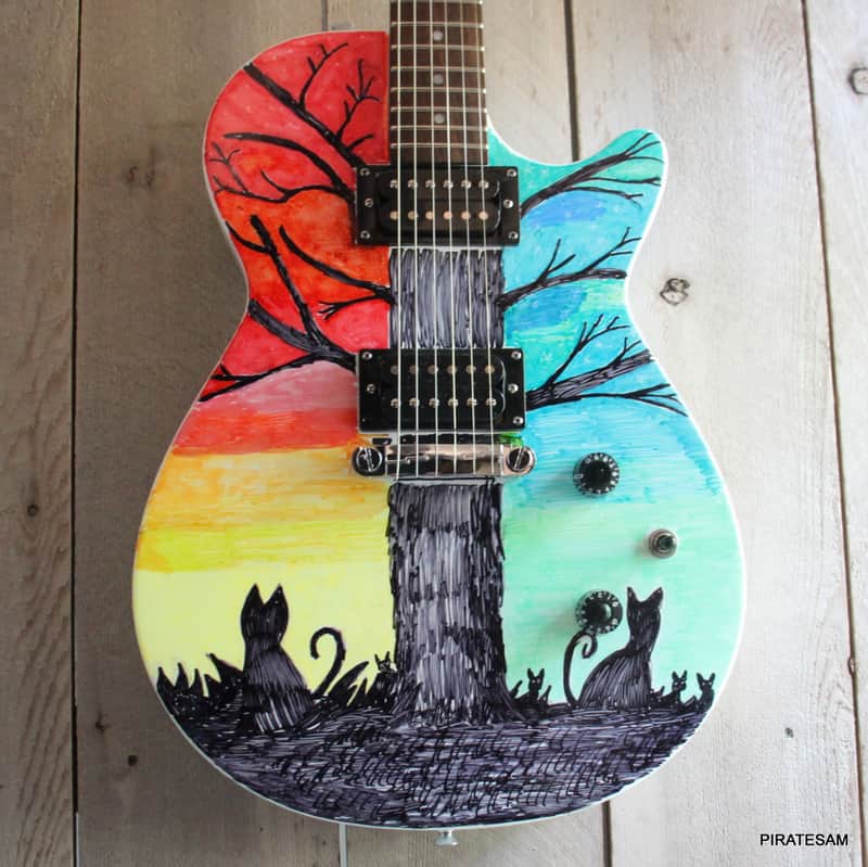 Gretsch Custom art guitar Ignite Jet Club HH " Herding Cats #2 " image 1